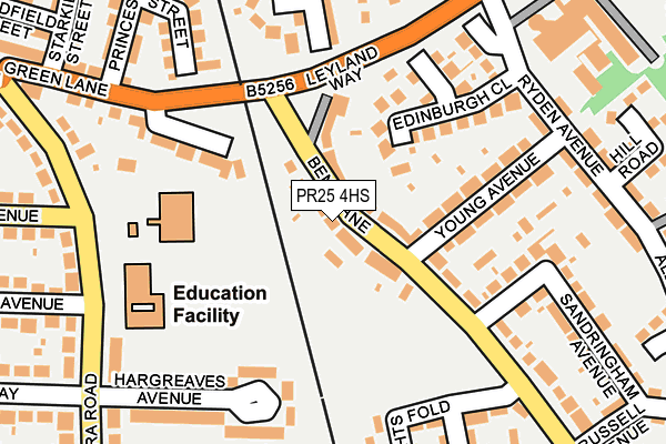 PR25 4HS map - OS OpenMap – Local (Ordnance Survey)