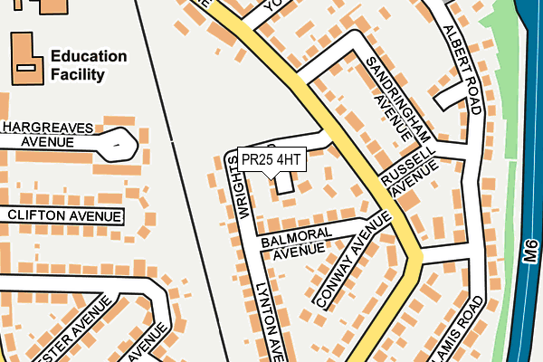 PR25 4HT map - OS OpenMap – Local (Ordnance Survey)