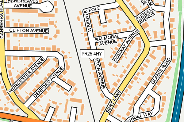 PR25 4HY map - OS OpenMap – Local (Ordnance Survey)