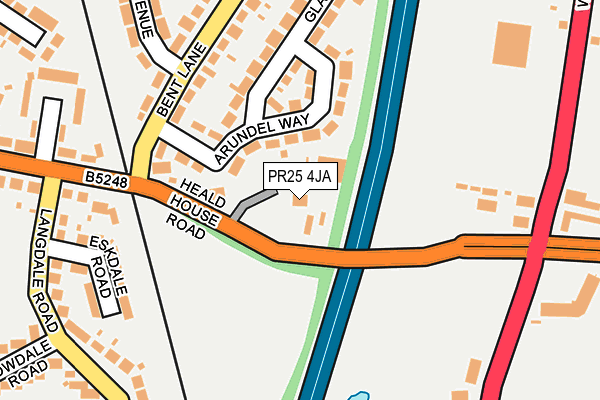 PR25 4JA map - OS OpenMap – Local (Ordnance Survey)