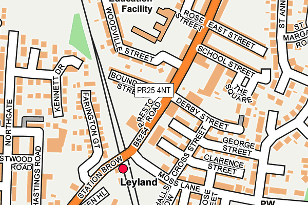 PR25 4NT map - OS OpenMap – Local (Ordnance Survey)