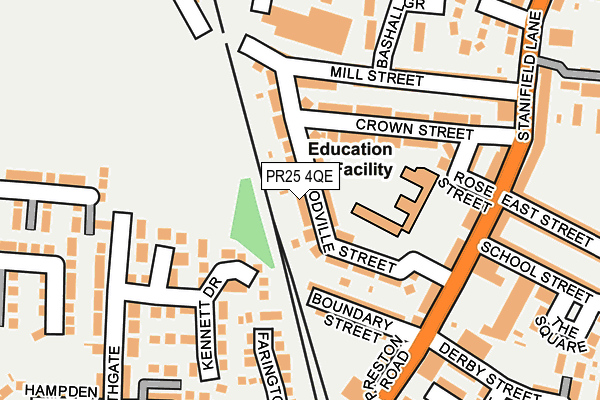 PR25 4QE map - OS OpenMap – Local (Ordnance Survey)