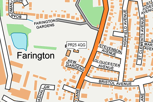 PR25 4QG map - OS OpenMap – Local (Ordnance Survey)