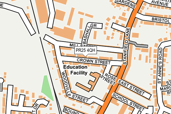 PR25 4QH map - OS OpenMap – Local (Ordnance Survey)
