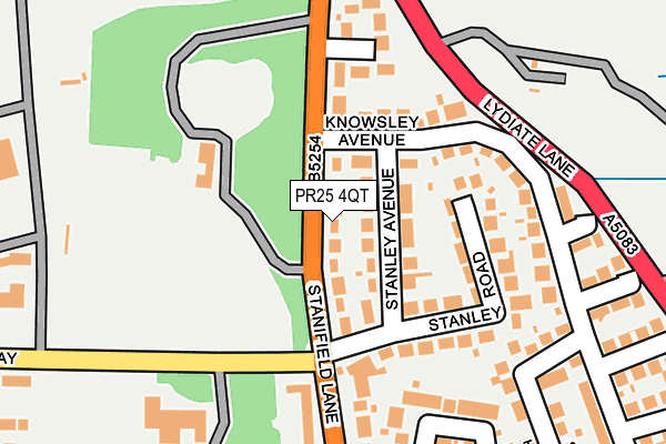 PR25 4QT map - OS OpenMap – Local (Ordnance Survey)