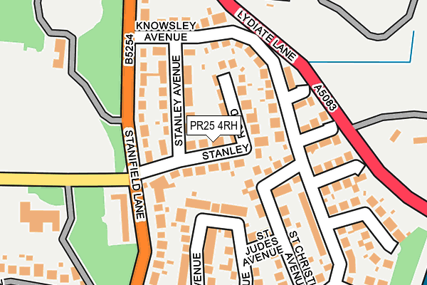 PR25 4RH map - OS OpenMap – Local (Ordnance Survey)