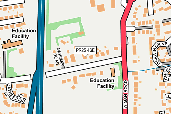 PR25 4SE map - OS OpenMap – Local (Ordnance Survey)