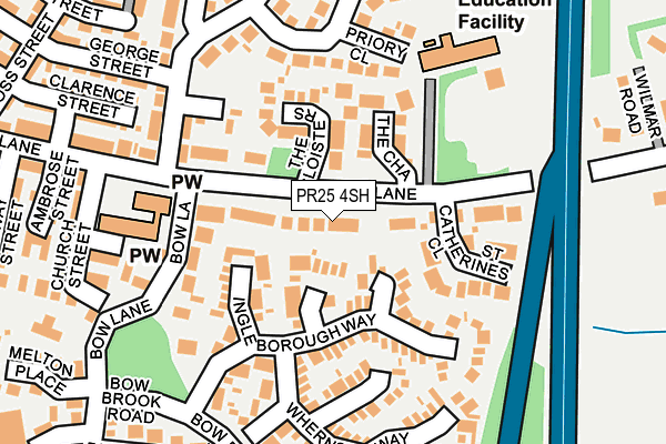 PR25 4SH map - OS OpenMap – Local (Ordnance Survey)