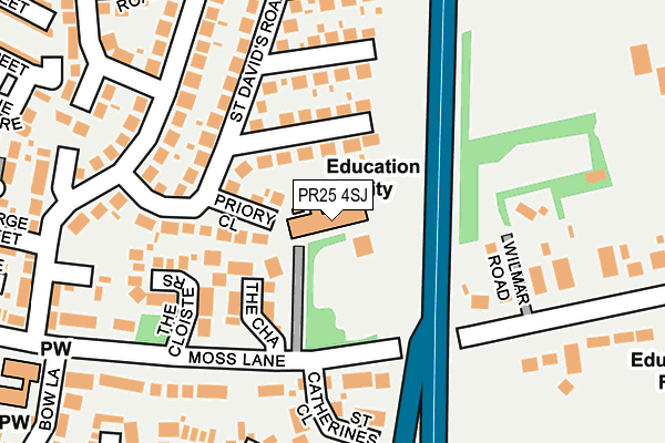 PR25 4SJ map - OS OpenMap – Local (Ordnance Survey)