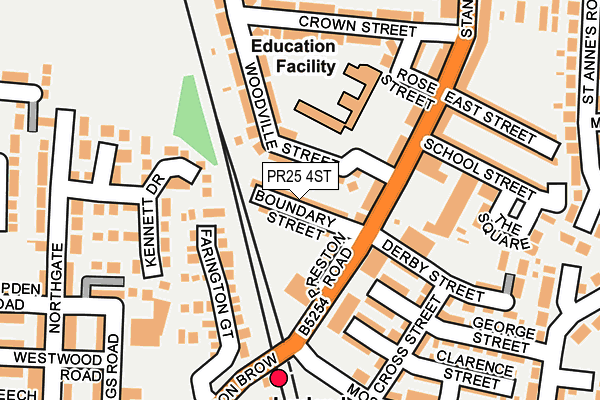PR25 4ST map - OS OpenMap – Local (Ordnance Survey)