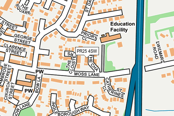 PR25 4SW map - OS OpenMap – Local (Ordnance Survey)