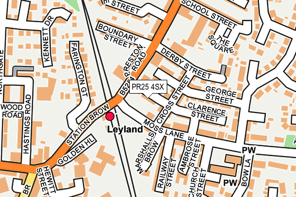 PR25 4SX map - OS OpenMap – Local (Ordnance Survey)