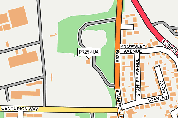 PR25 4UA map - OS OpenMap – Local (Ordnance Survey)