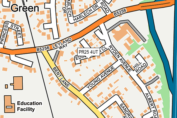 PR25 4UT map - OS OpenMap – Local (Ordnance Survey)