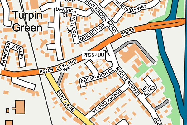 PR25 4UU map - OS OpenMap – Local (Ordnance Survey)