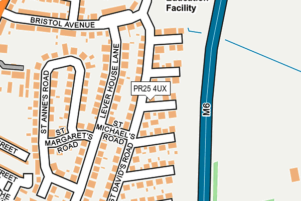 PR25 4UX map - OS OpenMap – Local (Ordnance Survey)