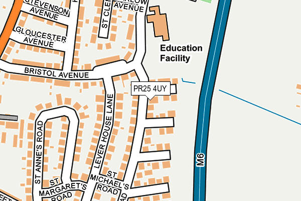 PR25 4UY map - OS OpenMap – Local (Ordnance Survey)