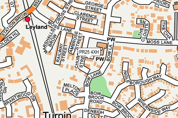 PR25 4XH map - OS OpenMap – Local (Ordnance Survey)