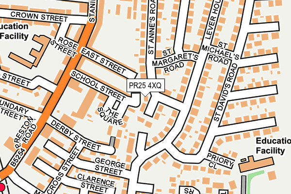 PR25 4XQ map - OS OpenMap – Local (Ordnance Survey)