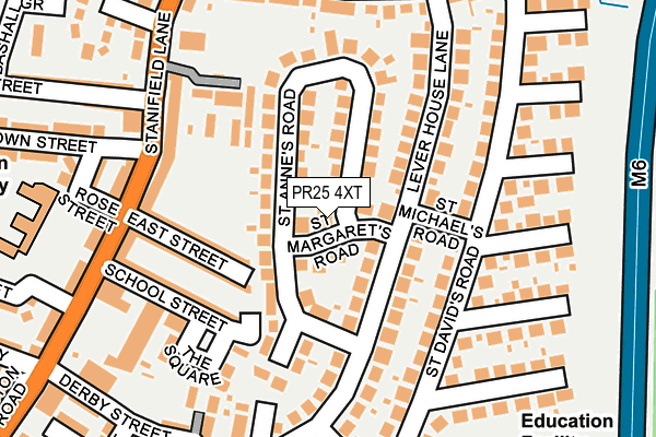 PR25 4XT map - OS OpenMap – Local (Ordnance Survey)