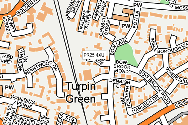 PR25 4XU map - OS OpenMap – Local (Ordnance Survey)