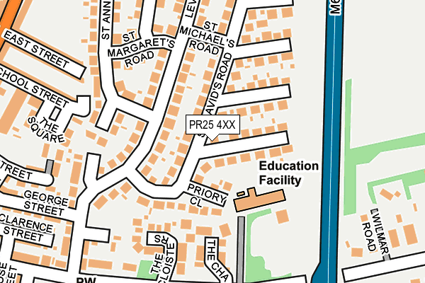 PR25 4XX map - OS OpenMap – Local (Ordnance Survey)