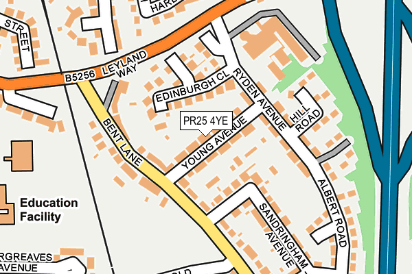 PR25 4YE map - OS OpenMap – Local (Ordnance Survey)