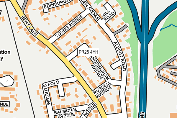 PR25 4YH map - OS OpenMap – Local (Ordnance Survey)