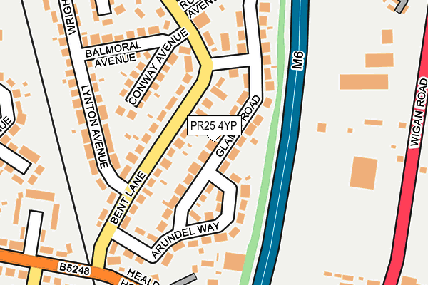 PR25 4YP map - OS OpenMap – Local (Ordnance Survey)