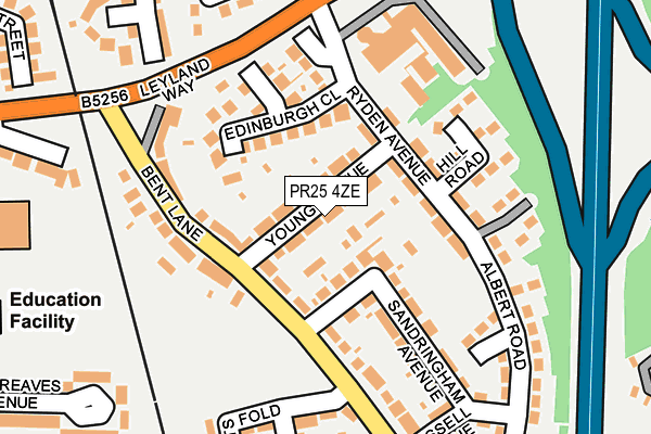PR25 4ZE map - OS OpenMap – Local (Ordnance Survey)