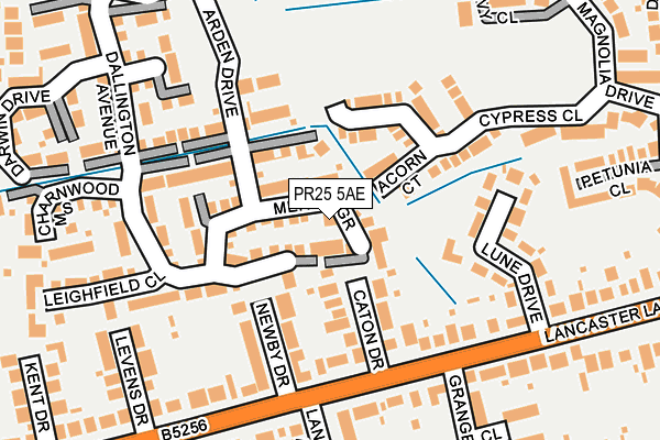 PR25 5AE map - OS OpenMap – Local (Ordnance Survey)
