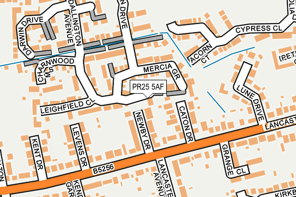 PR25 5AF map - OS OpenMap – Local (Ordnance Survey)