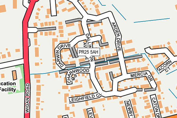 PR25 5AH map - OS OpenMap – Local (Ordnance Survey)