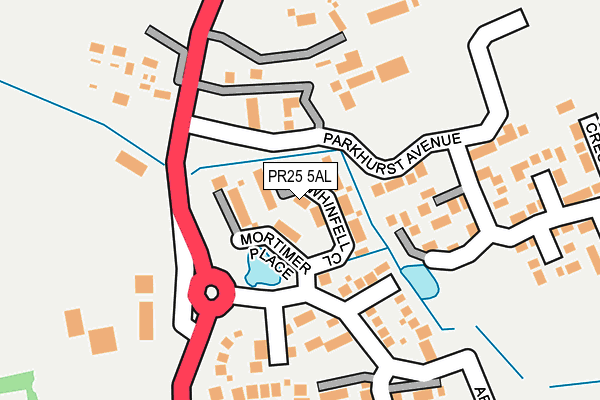 PR25 5AL map - OS OpenMap – Local (Ordnance Survey)