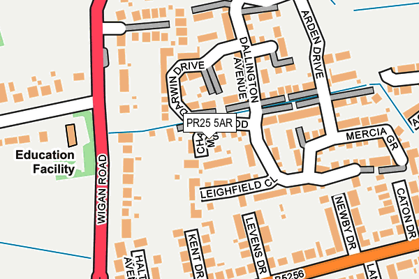 PR25 5AR map - OS OpenMap – Local (Ordnance Survey)