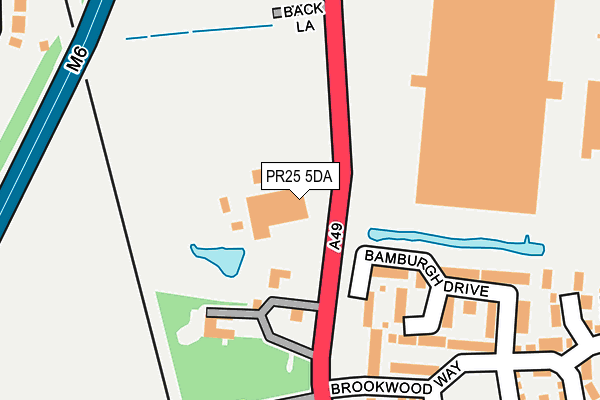 PR25 5DA map - OS OpenMap – Local (Ordnance Survey)