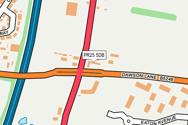 PR25 5DB map - OS OpenMap – Local (Ordnance Survey)