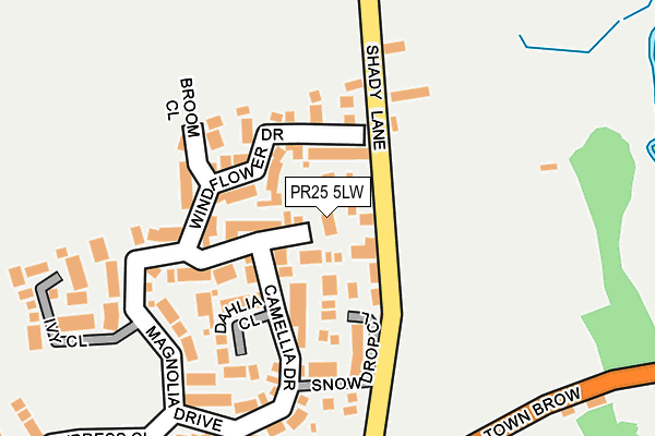 PR25 5LW map - OS OpenMap – Local (Ordnance Survey)