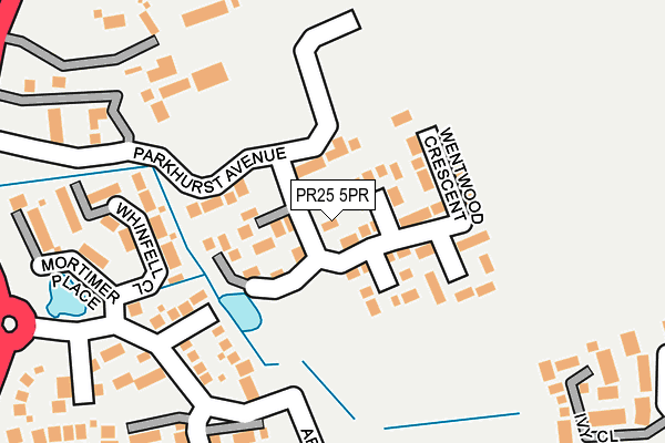 PR25 5PR map - OS OpenMap – Local (Ordnance Survey)