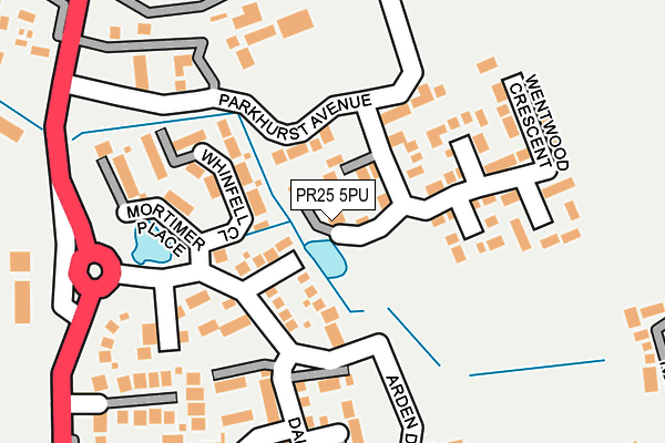 PR25 5PU map - OS OpenMap – Local (Ordnance Survey)