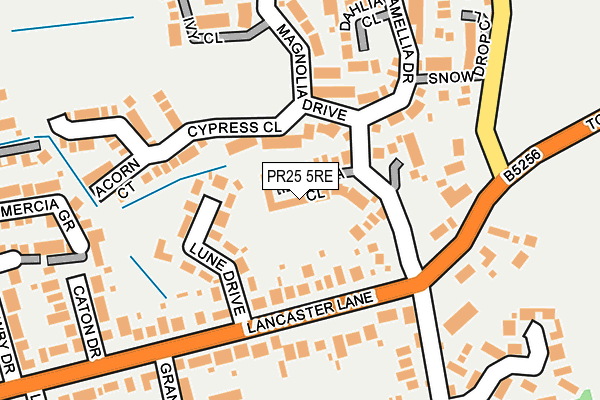 PR25 5RE map - OS OpenMap – Local (Ordnance Survey)