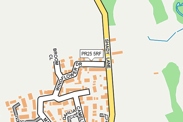 PR25 5RF map - OS OpenMap – Local (Ordnance Survey)