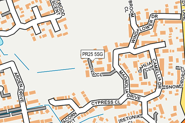 PR25 5SG map - OS OpenMap – Local (Ordnance Survey)