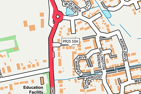 PR25 5SH map - OS OpenMap – Local (Ordnance Survey)