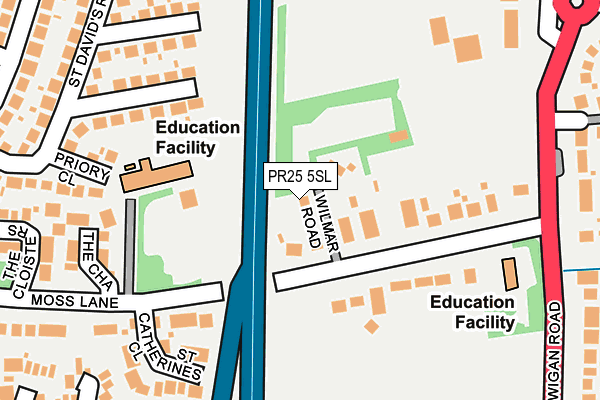 PR25 5SL map - OS OpenMap – Local (Ordnance Survey)