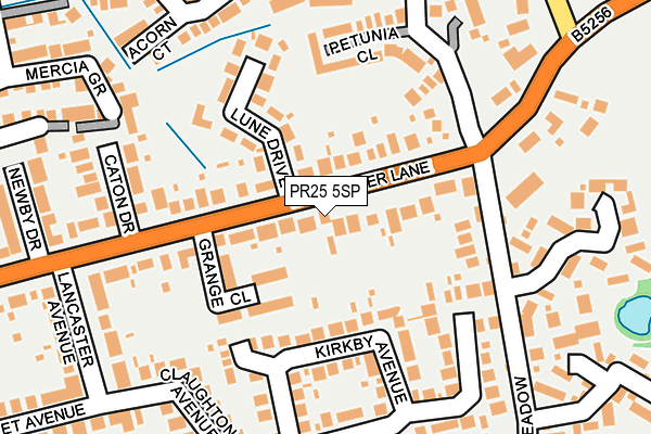 PR25 5SP map - OS OpenMap – Local (Ordnance Survey)
