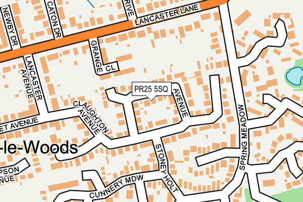 PR25 5SQ map - OS OpenMap – Local (Ordnance Survey)