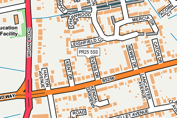 PR25 5SS map - OS OpenMap – Local (Ordnance Survey)