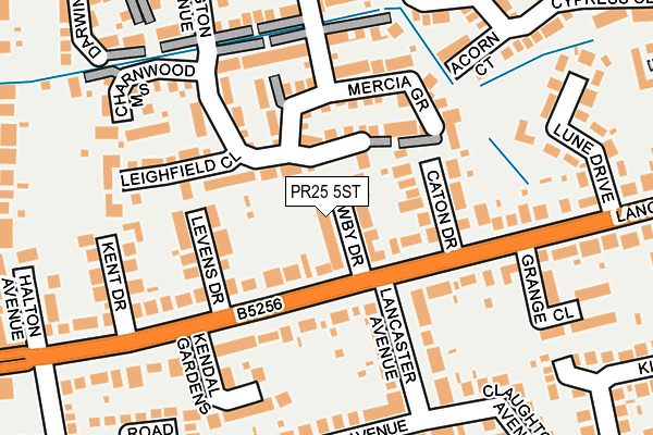 PR25 5ST map - OS OpenMap – Local (Ordnance Survey)