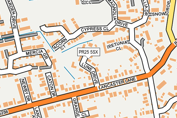 PR25 5SX map - OS OpenMap – Local (Ordnance Survey)